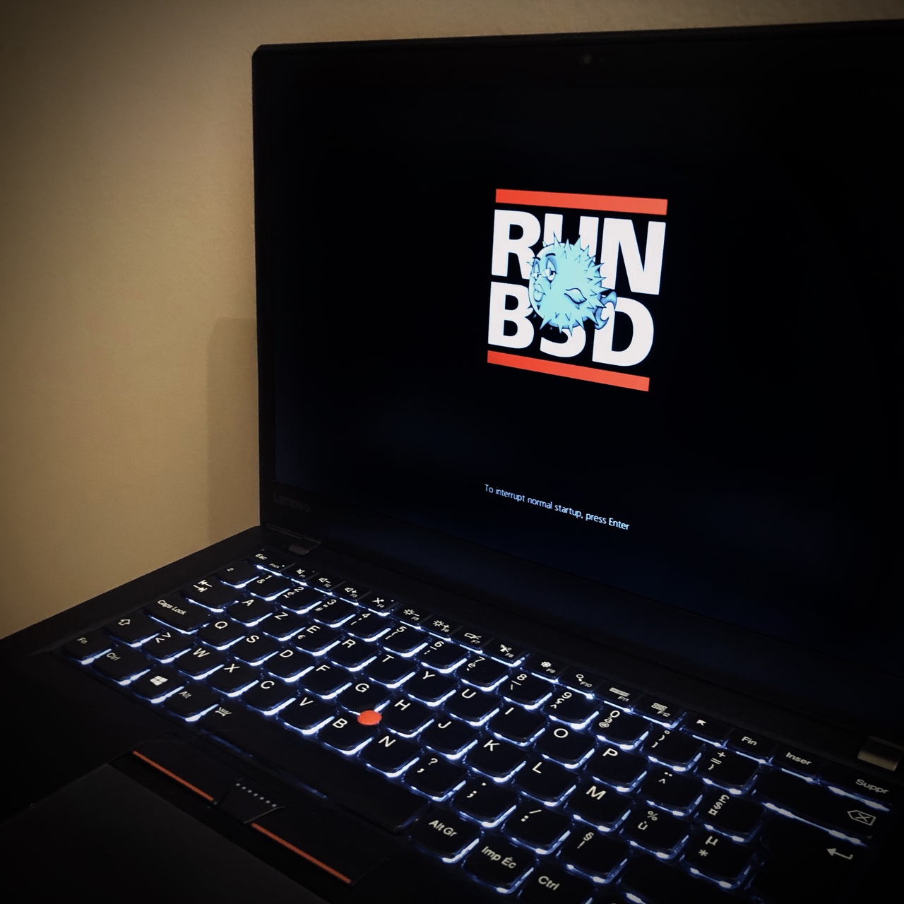 Lenovo ThinkPad with custom logo image