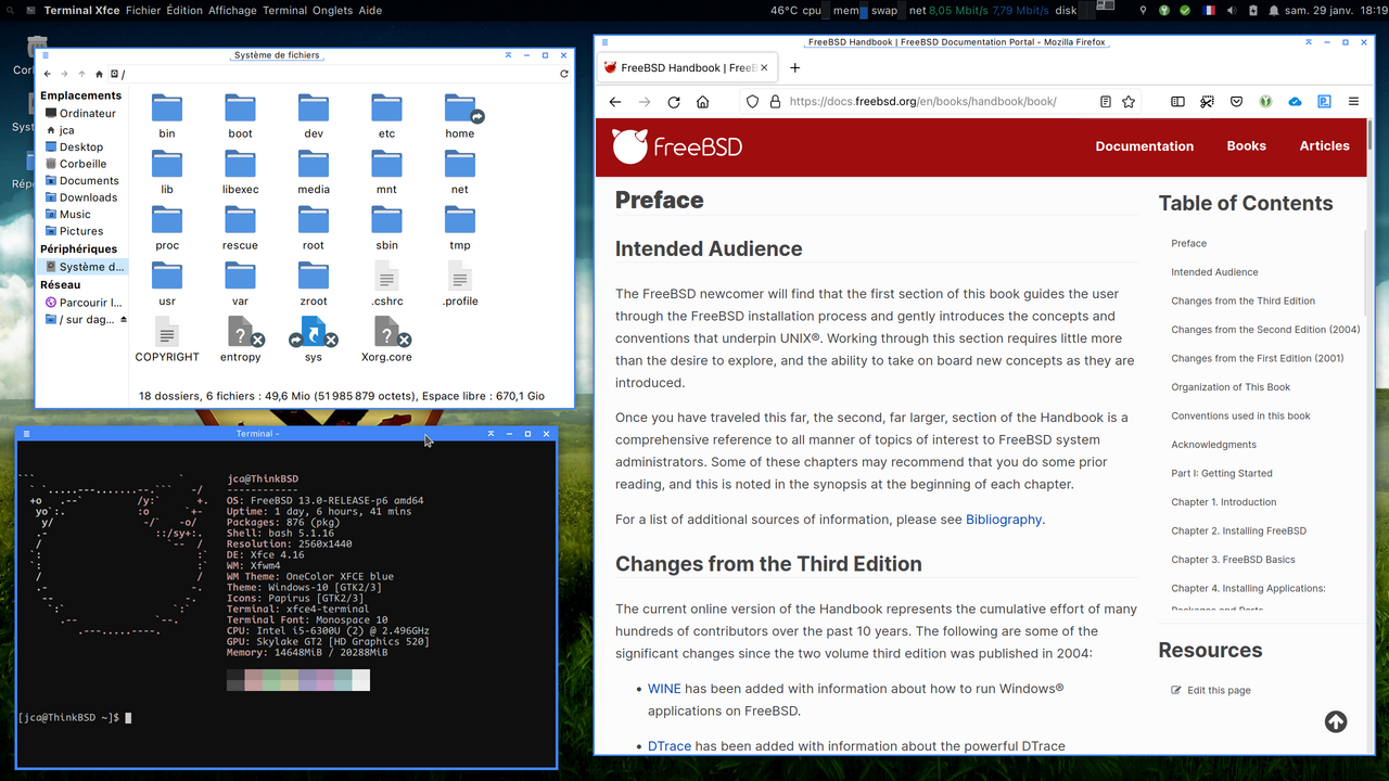 FreeBSD 13 running XFCE